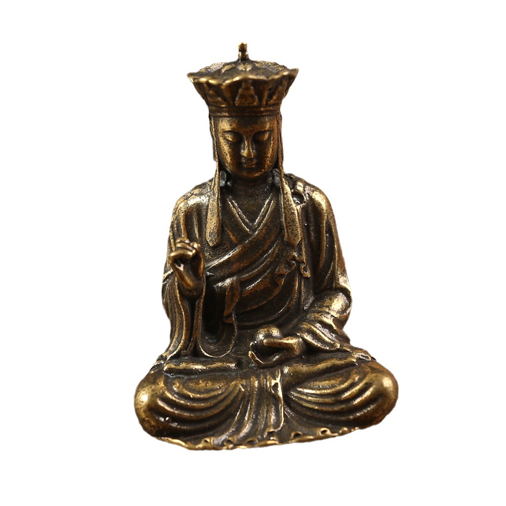 Brass Big Sun Tathagata Buddha Tang Monk Monk Smiling Face Buddha Temple Buddha Ornaments Metal Crafts Religious Supplies