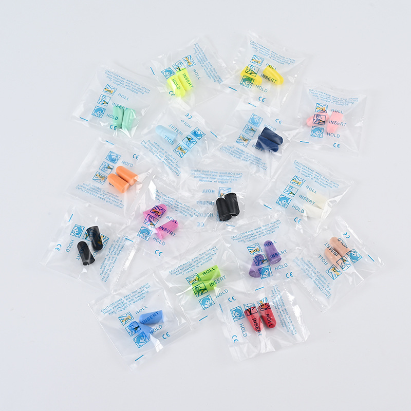 Bag-Packed Earplugs Bullet Pu Foam Rebound Silent Comfortable Sleep Learning Work Anti-Noise Earplugs