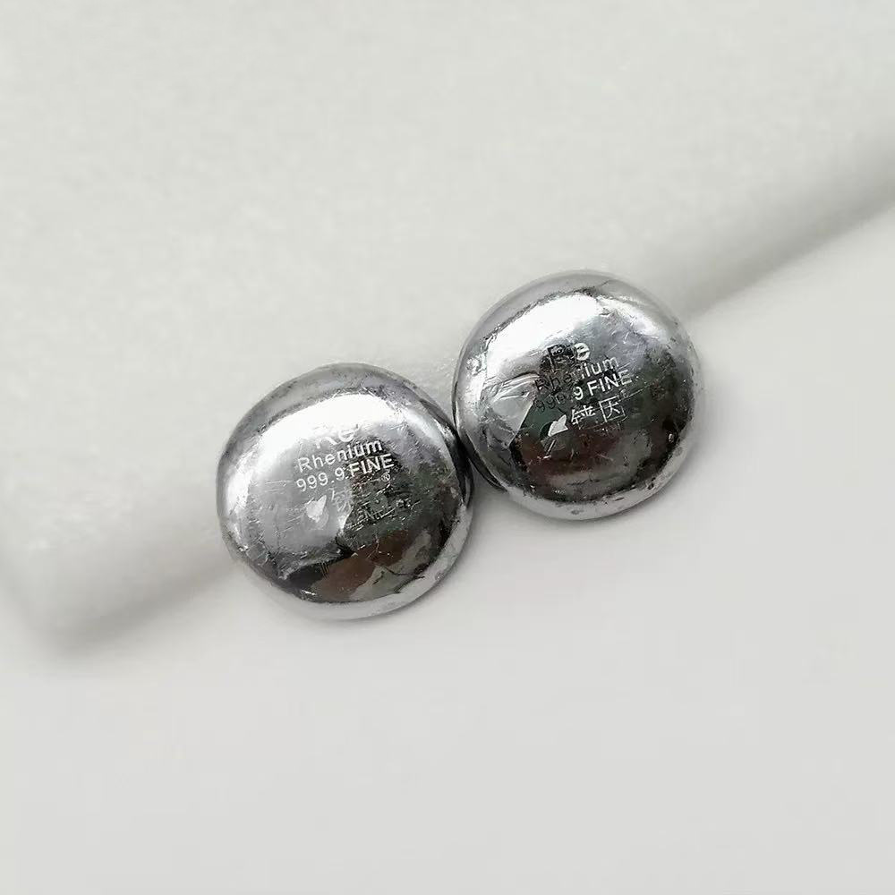 Factory Supply Re 100g High Purity Metal Re Ingot Re Melting Ingot Rare Refractory Metal Melting Beads Re9999