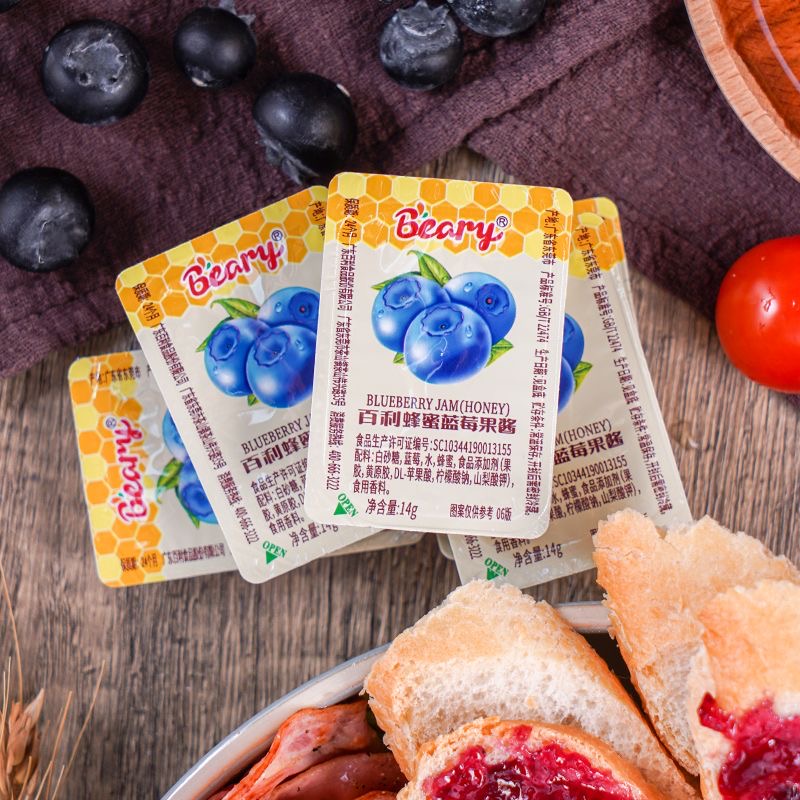 Bailey Jam 14g*560 Honey Strawberry Blueberry Dessert Breakfast Spread Bread Cake Sandwich Sauce Whole Box