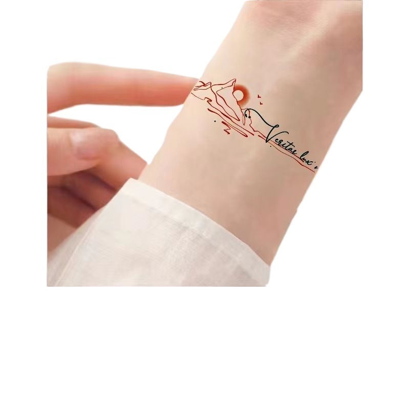 Poetic Latin Tattoo Stickers for Women, Waterproof, Long-Lasting, Beautiful Scar-Covering Calf Color Text Clavicle Tattoo Stickers