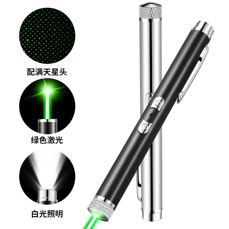 Мощный лазерный фонарик с зеленым светом для обучения