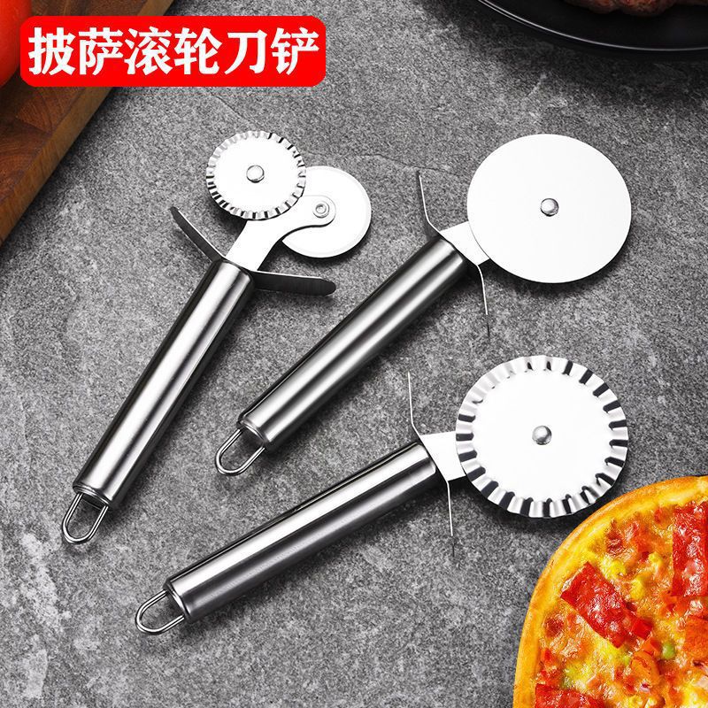 Оптовый нож для пиццы с роликом из нержавеющей стали, нож для пиццы с одним колесом, роликовый инструмент для выпечки, нож для пиццы