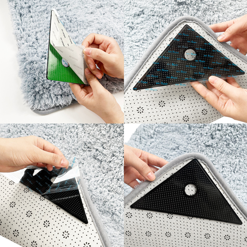 Cross-border Hot-selling Non-slip Fixed Carpet Paste PU Non-slip Washable Large Triangle Floor Mat Home Carpet Pad