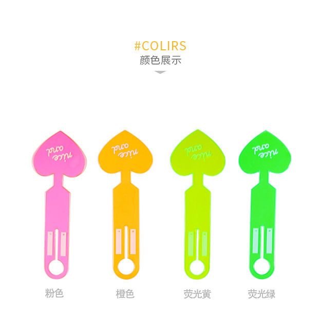 Pvc Fluorescent Heart-Shaped Luggage Tag Suitcase Tag Boarding Pass Checked Travel Suitcase Anti-Loss Identification Label