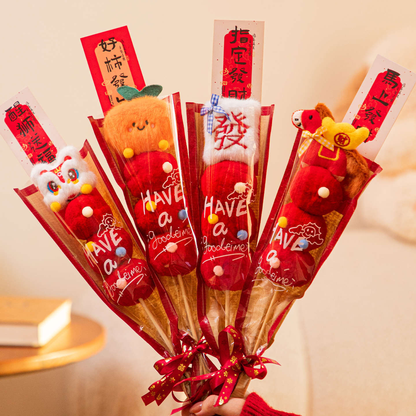 New 2026 Plush Candied Hawthorn Ornaments for the Year of the Horse, Spring Festival, New Year Decorations, Cute Gifts for Giving