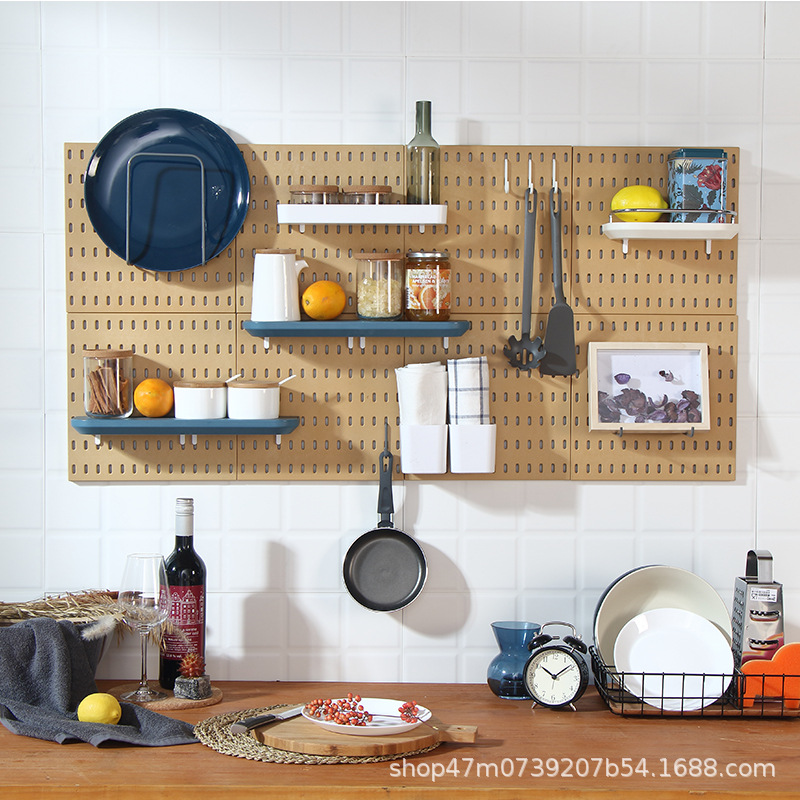 Punch-free Hole Board Storage Rack Partition Household Wall Kitchen Bathroom Dormitory Wall Rack Shelf Wall Hanging