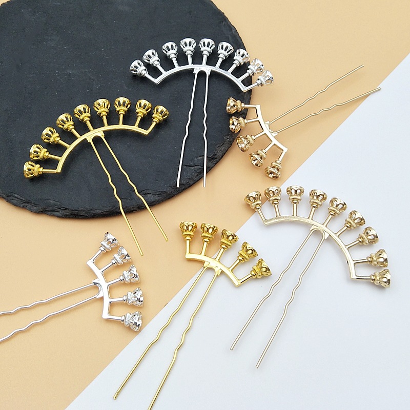 DIY Accessories Row Hairpin Antique Hairpin 9 Row Alloy Row Hairpin Hair Crown Hair Accessories 9 Row 5 Row Flower