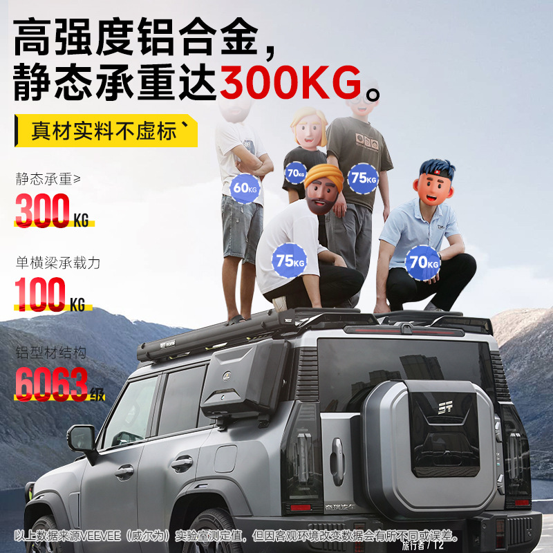 Suitable for Jietu Traveler Shanhai T2 Roof Rack Frame Off-road Modification Folding Ladder Expansion Platform Tent