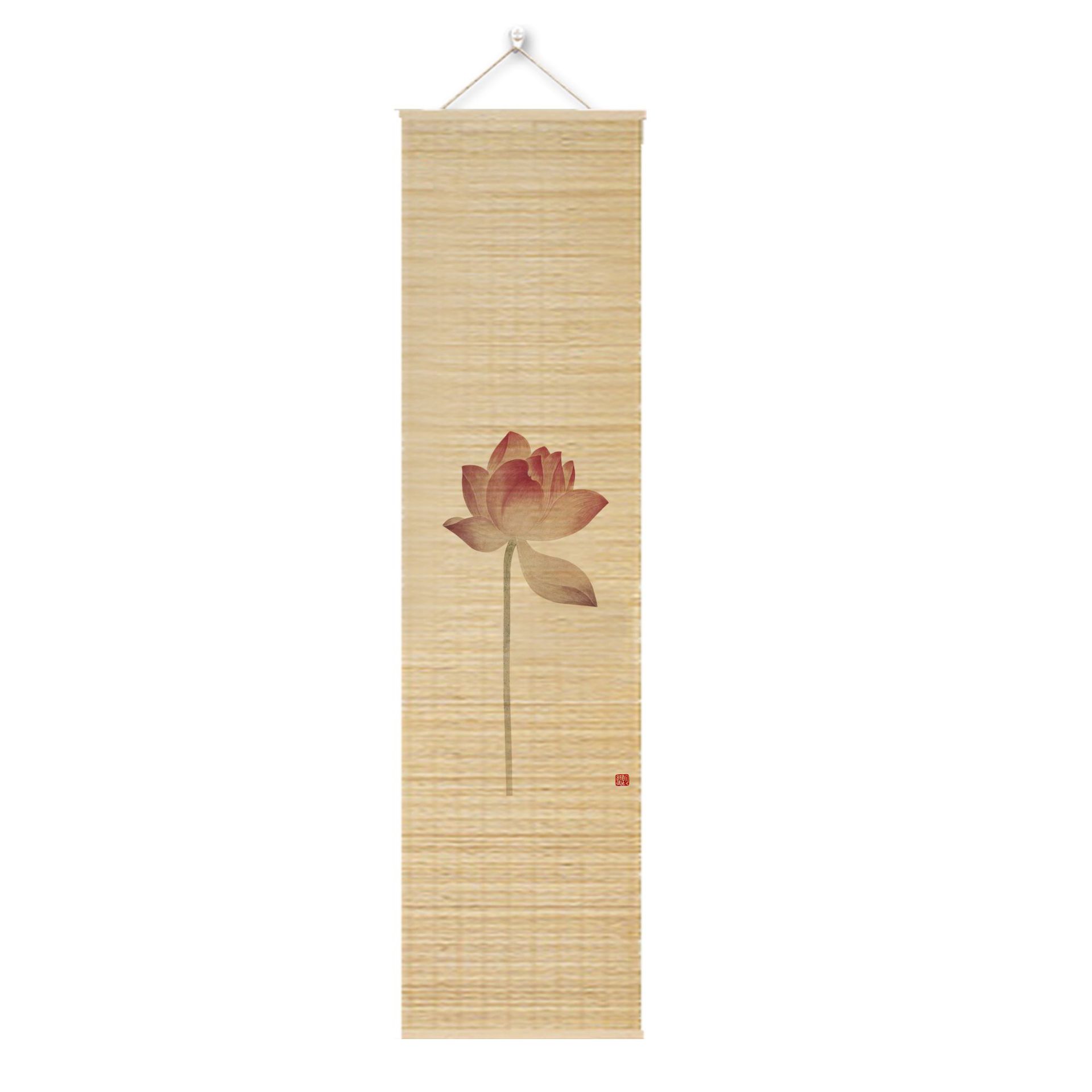 New Chinese-Style Entrance Hall Hanging Painting Bamboo Curtain Calligraphy Painting Living Room Scroll Zen Calligraphy Ancient Style Study Room Tea Room Decorative Painting Curtain
