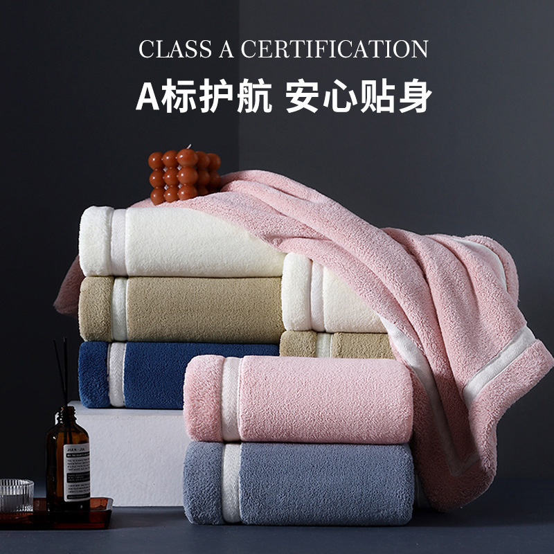 Simple Coral Fleece Bath Towel for Women, Absorbent and Quick-Drying, High-End 7A Antibacterial Towel for Home Use