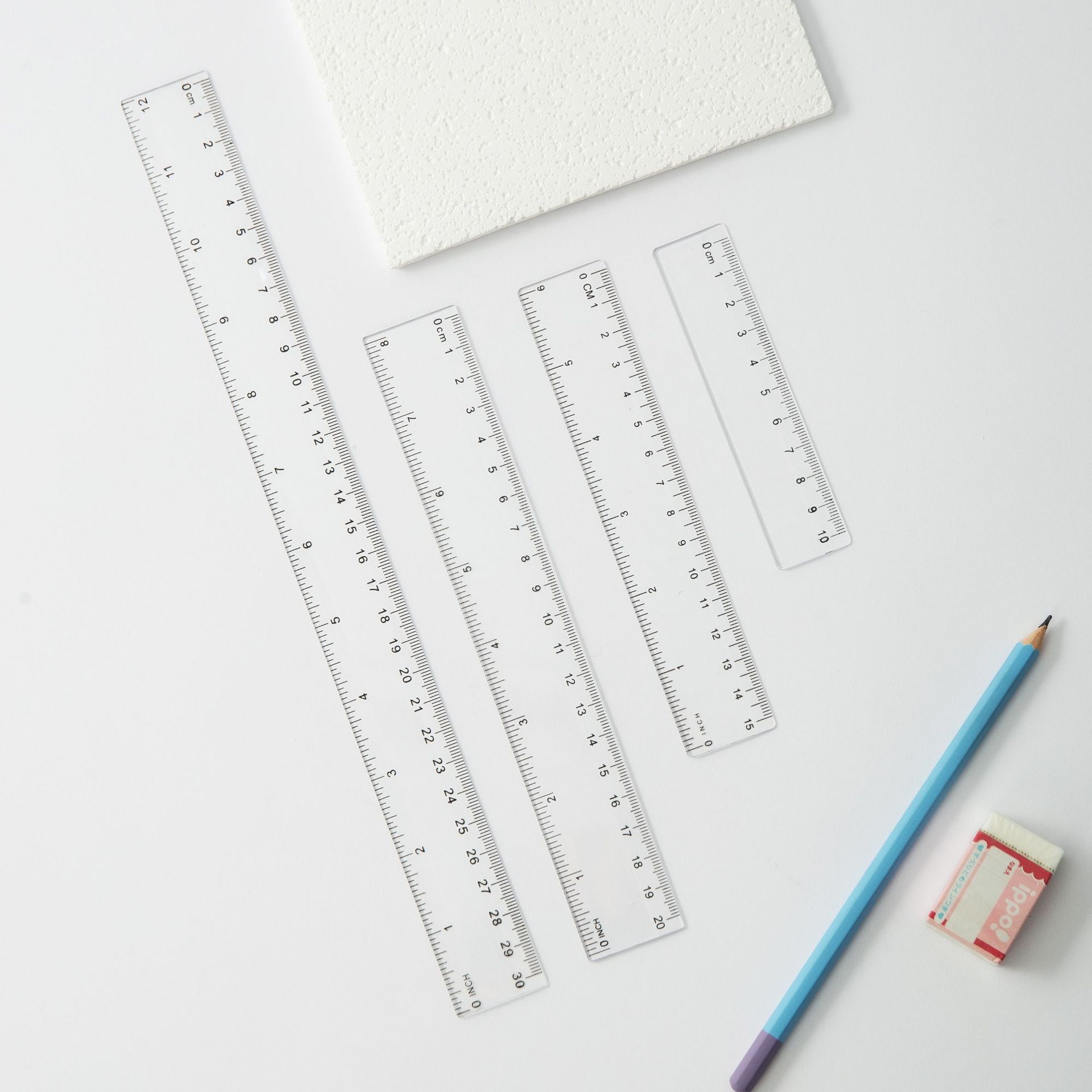 Ruler Plastic Ruler 30cm Ruler Set Student Creative Gift Learning Stationery Supplies Colorful Ruler Wholesale