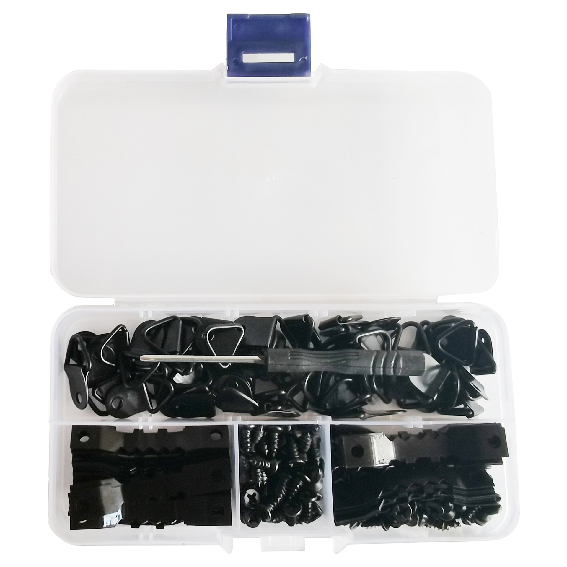 251 Black Serrated Hooks, Triangle Hanging Ring Combination Set, Photo Frame Metal Accessories, Boxed Picture Hanging Hooks