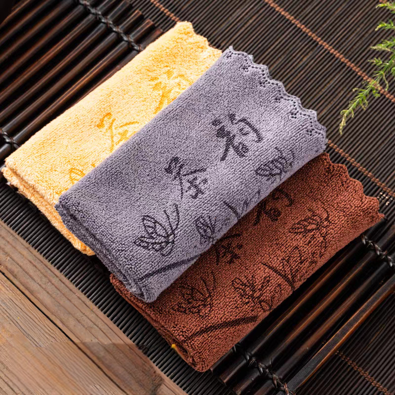 Элитное впитывающее утолщенное чайное полотенце, без ворса, чайная скатерть, чайный коврик, чайный набор, полотенце для чайника, квадратное полотенце, настраиваемое с логотипом