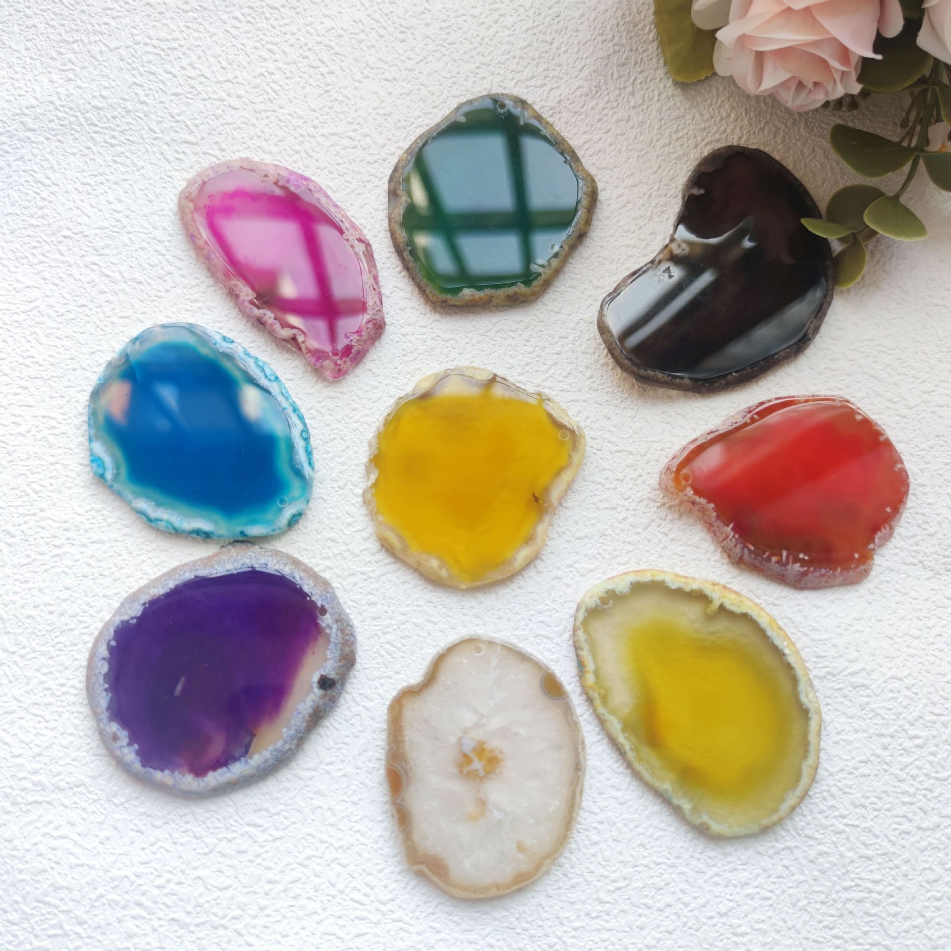 Природный Кристалл Агат Пейзаж Подвеска Свитер Цепочка Подвеска DIY Аксессуары Цвет Ветровой Звонок Взрывной Перекрестный Переход