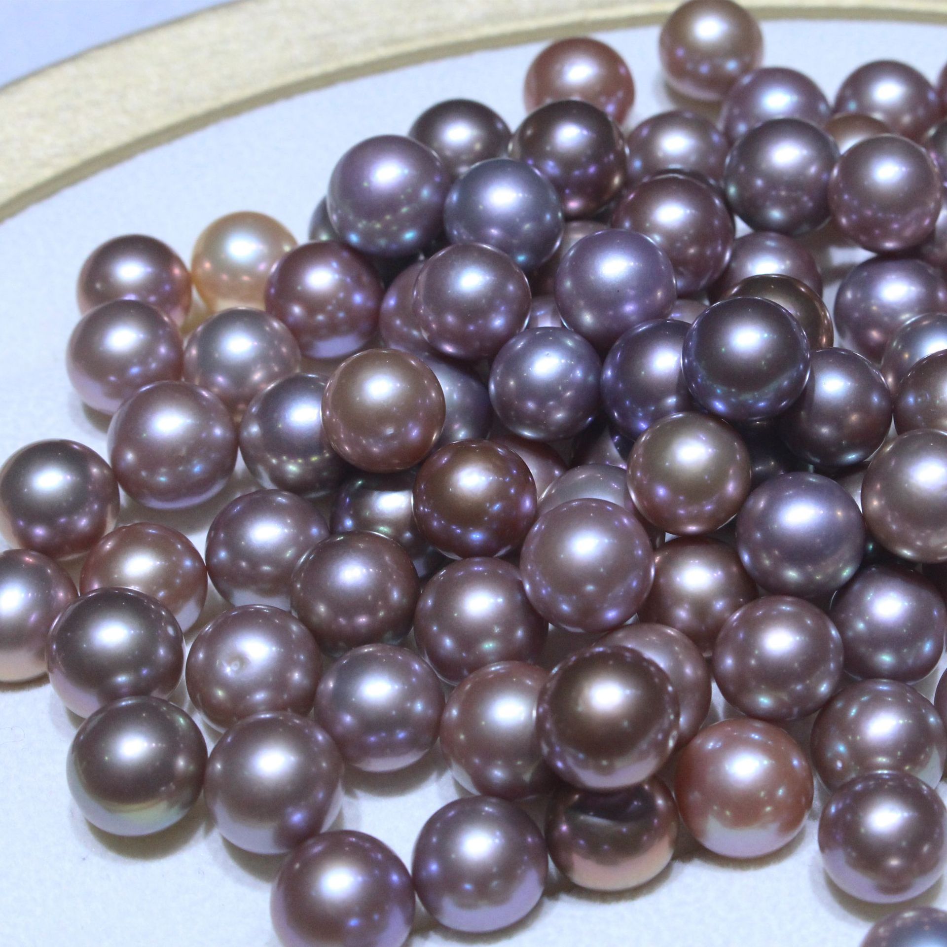 Freshwater Pearl Naked Beads Particles Loose Beads Edison Pearl 9-13mm Round Strong Light Flaw Round Beads DIY Raw Material