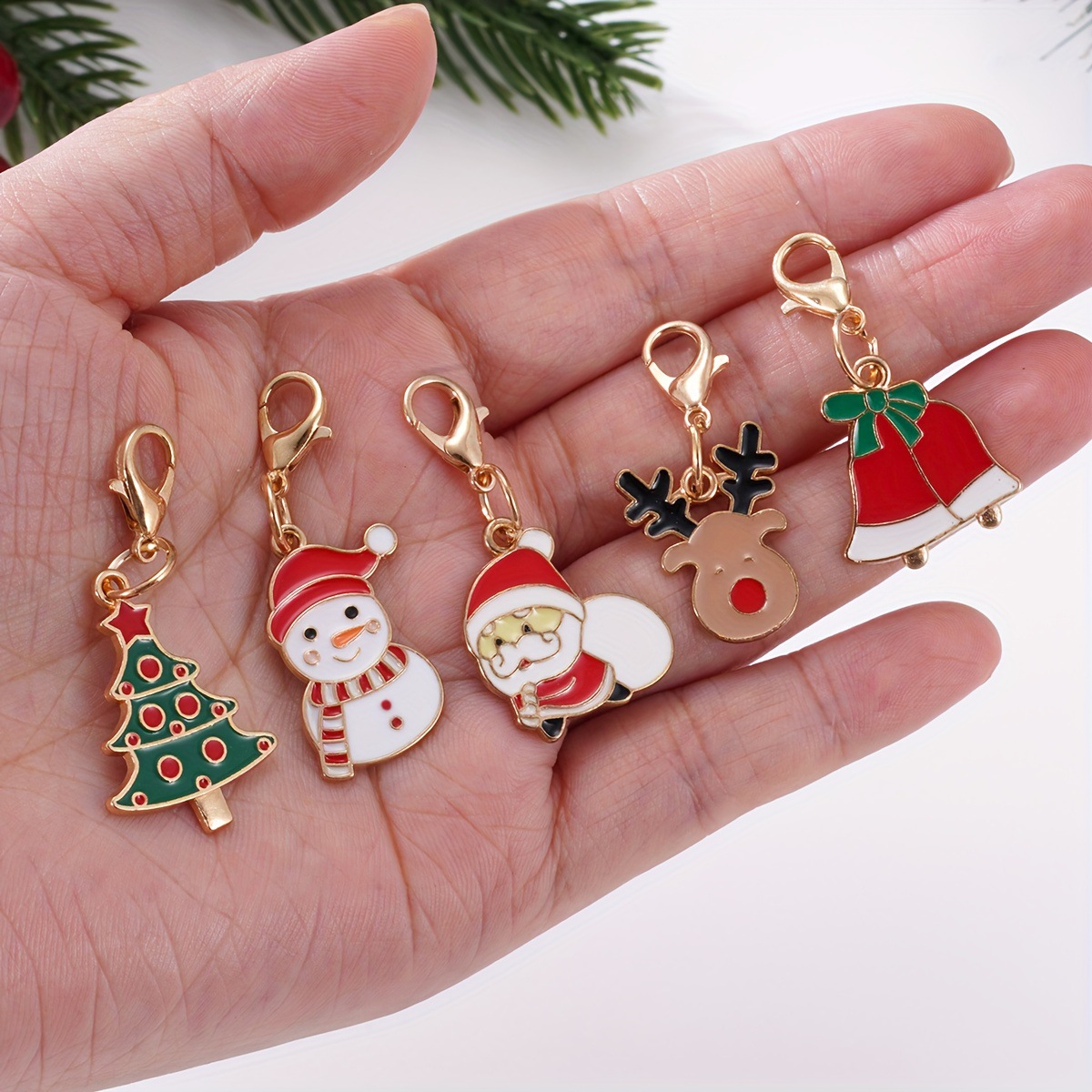 Christmas Earrings European and American Christmas New Products Christmas Tree Snowflake Deer Alloy Oil Drop Ear Jewelry Factory Direct Supply