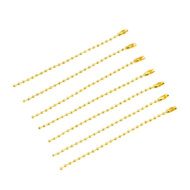 Wholesale silver bead chain 10cm12cm metal tag chain diy jewelry accessories gu Ka Bo bead chain electroplating round beads