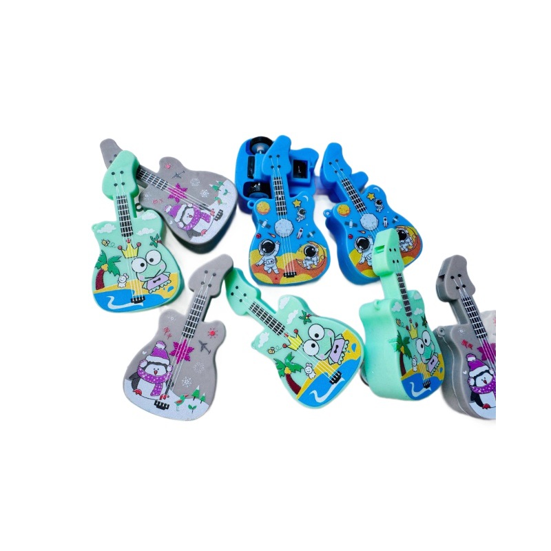New Cartoon Mini Guitar Shape Whistle Pull-Back Car Kindergarten Fun Gift Children's Toys Factory Direct Supply
