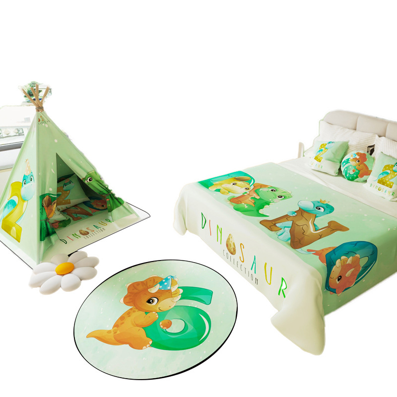 Theme Hotel Children's Parent-Child Room Layout Homestay Hotel Apartment Cartoon Animation Tent Bed Tail Bed Flag Bed Cover