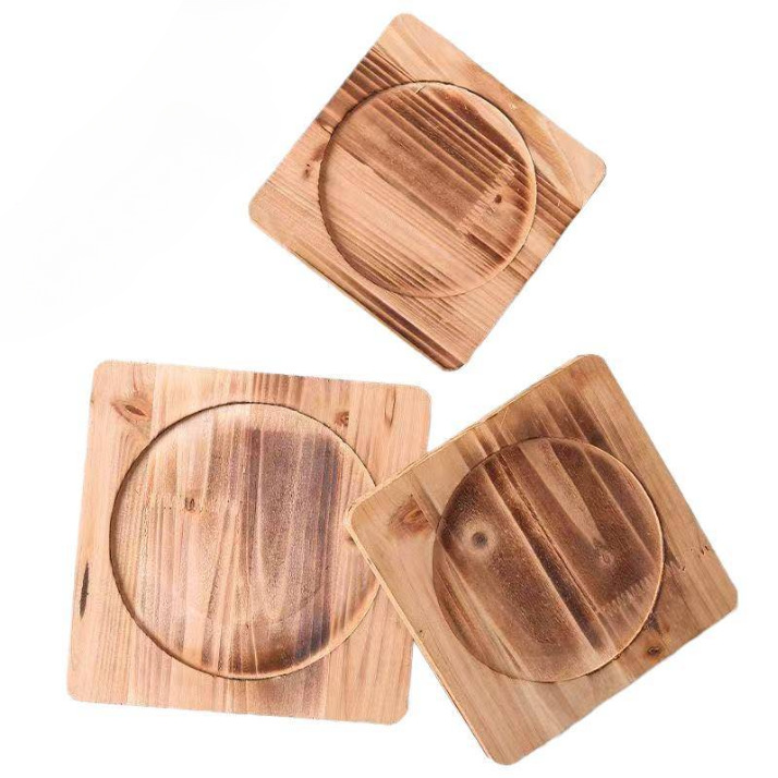 Insulated Board Made of Solid Fir Wood for Barbecue, Tea Brewing, Stone Bowl Pot Mat, Baking Tray, Charcoal Grill Board, Clay Pot Tray