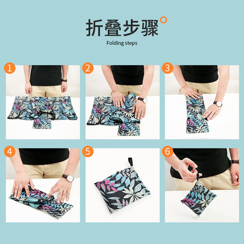 Oxford Cloth Folding Eco-Friendly Shopping Bag 210D Large Portable Storage Bag Large Capacity Supermarket Shopping Bag