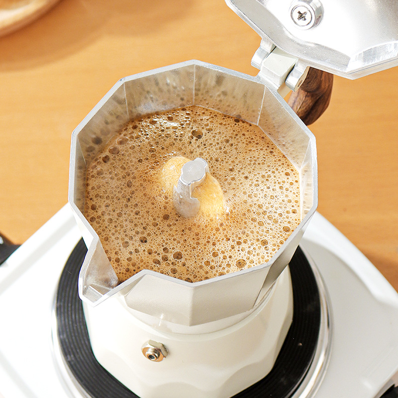 Single Valve Octagon Moka Pot Coffee Pot Household Small Italian Extract Coffee Machine Hand Coffee suit