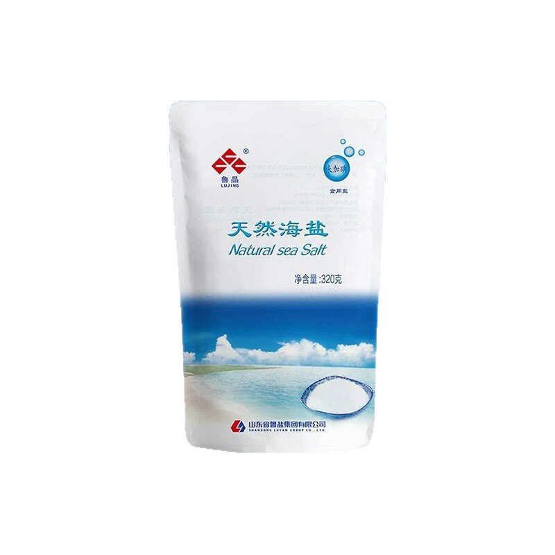 State-Owned Enterprise Direct Sales Lu Jing Sea Salt 320g Non-Iodized Without Anti-Caking Agent Edible Salt Household Seasoning First-Grade Salt