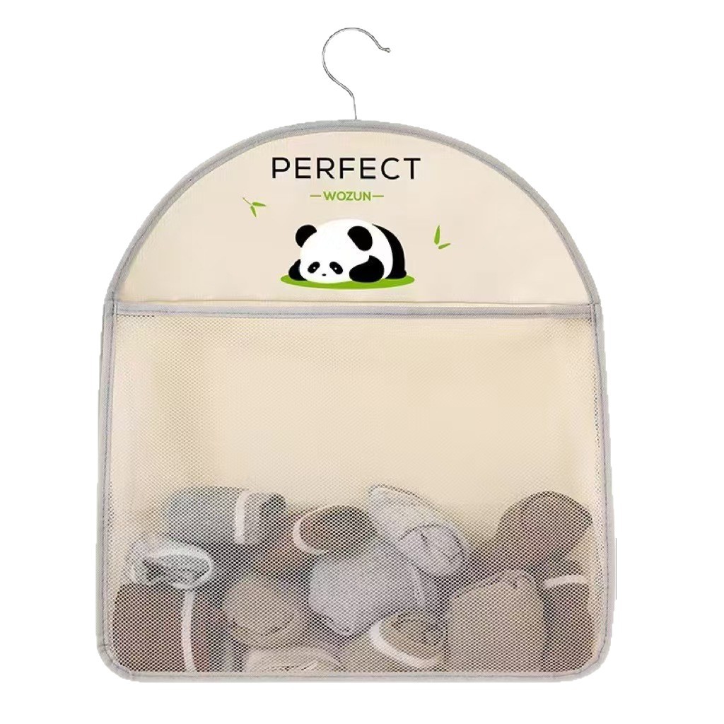 Magic Tape Mesh Storage Bag Kitchen Cabinet Door Garbage Bag Storage Organizer Wall-Mounted Thickened Large Capacity Storage Bag