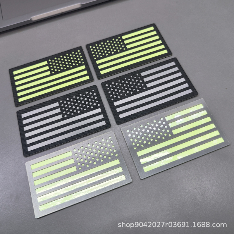Светоотражающая вышивка американского флага, тканевый резиновый штамп, велкро или велкро повязка, оптовые военные аксессуары для фанатов
