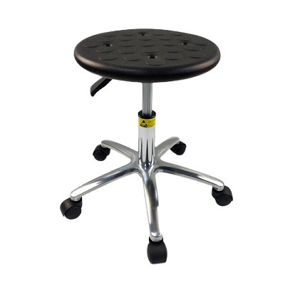 Anti-Static Chair with Adjustable Height and Swivel Function for Factory Workshops, Assembly Lines, Silent Round Stool for Laboratory, Pu Chair Stool