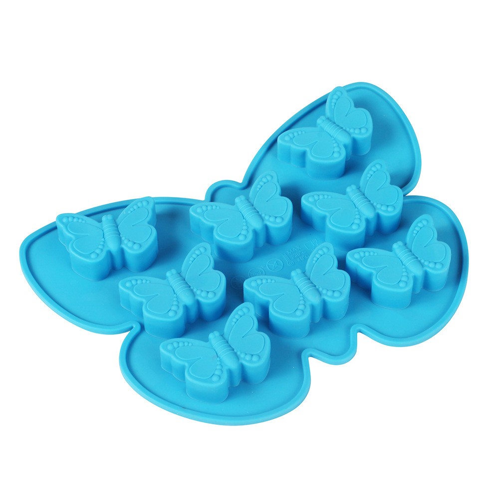 8 even butterfly chocolate silicone mold DIY candy pudding cake baking mold 706