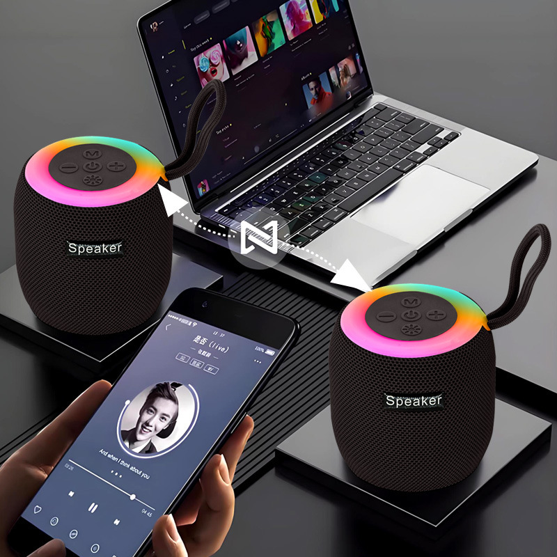 Cross-border 309 Bluetooth Speaker Outdoor Riding Wireless Portable Card Subwoofer Home Atmosphere Light Desktop Audio