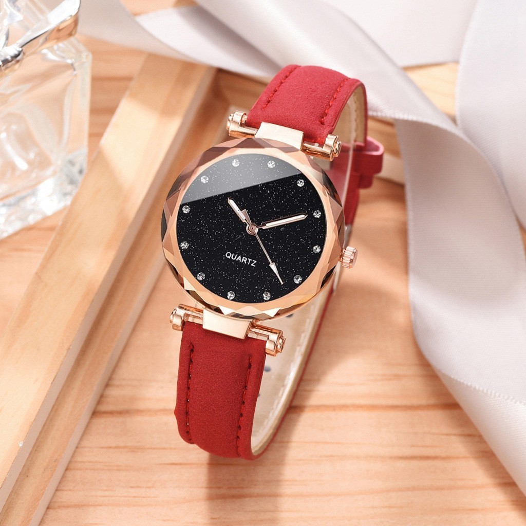 Shein Women's Watch Popular Watch Korean Style Fashion Trendy Ladies Casual Bracelet Two-Piece Set Watch Starry Sky Style