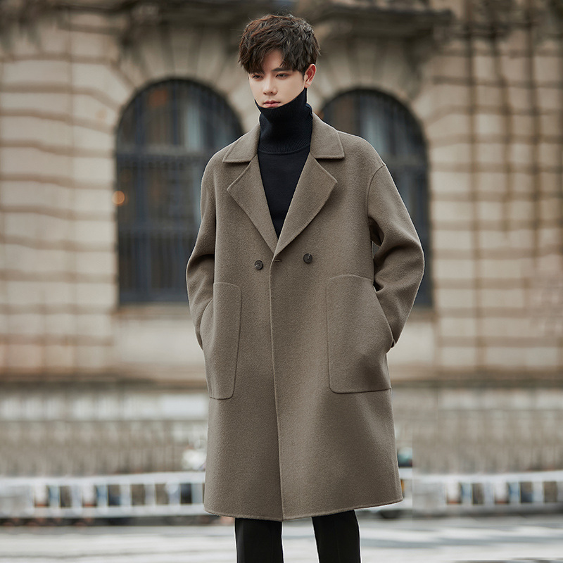23B705 double-sided woolen coat mid-length autumn and winter wool girl trench coat high-end high-grade non-cashmere coat