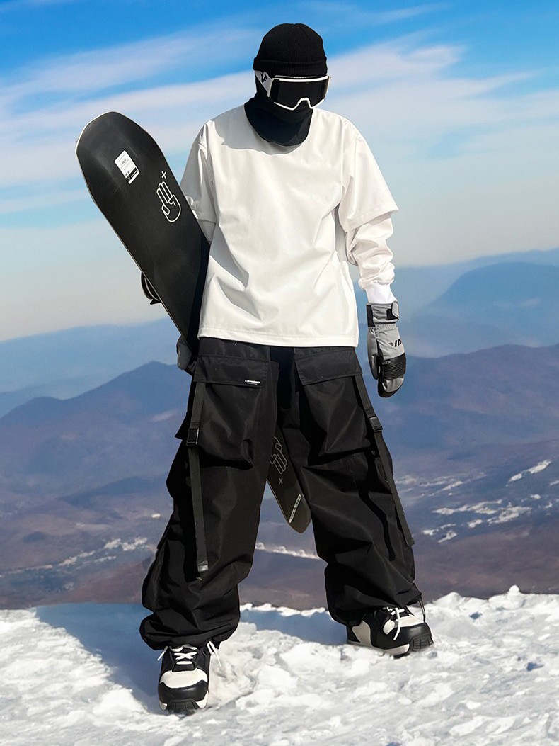 American-style Functional Single-board Windproof and Waterproof Snow Pants Men's and Women's Multi-pocket Small Potato Ski-wear Casual Pants