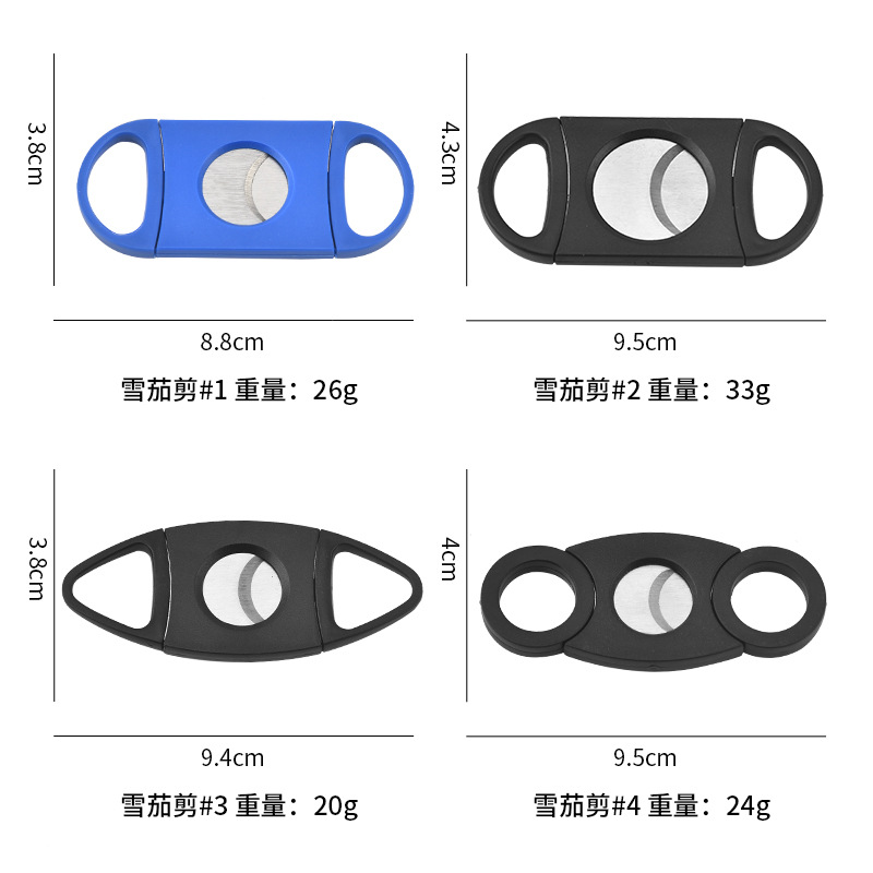 Stainless steel Cigar scissors portable double Blade V-shaped Cigar scissors round wide caliber smoking set cutter wholesale