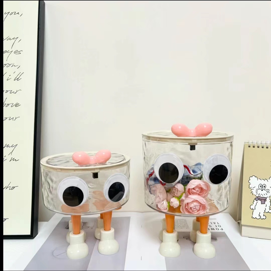 Factory direct creative bow cup lid candy box storage box handle toothpick tube lid decoration decoration ornaments