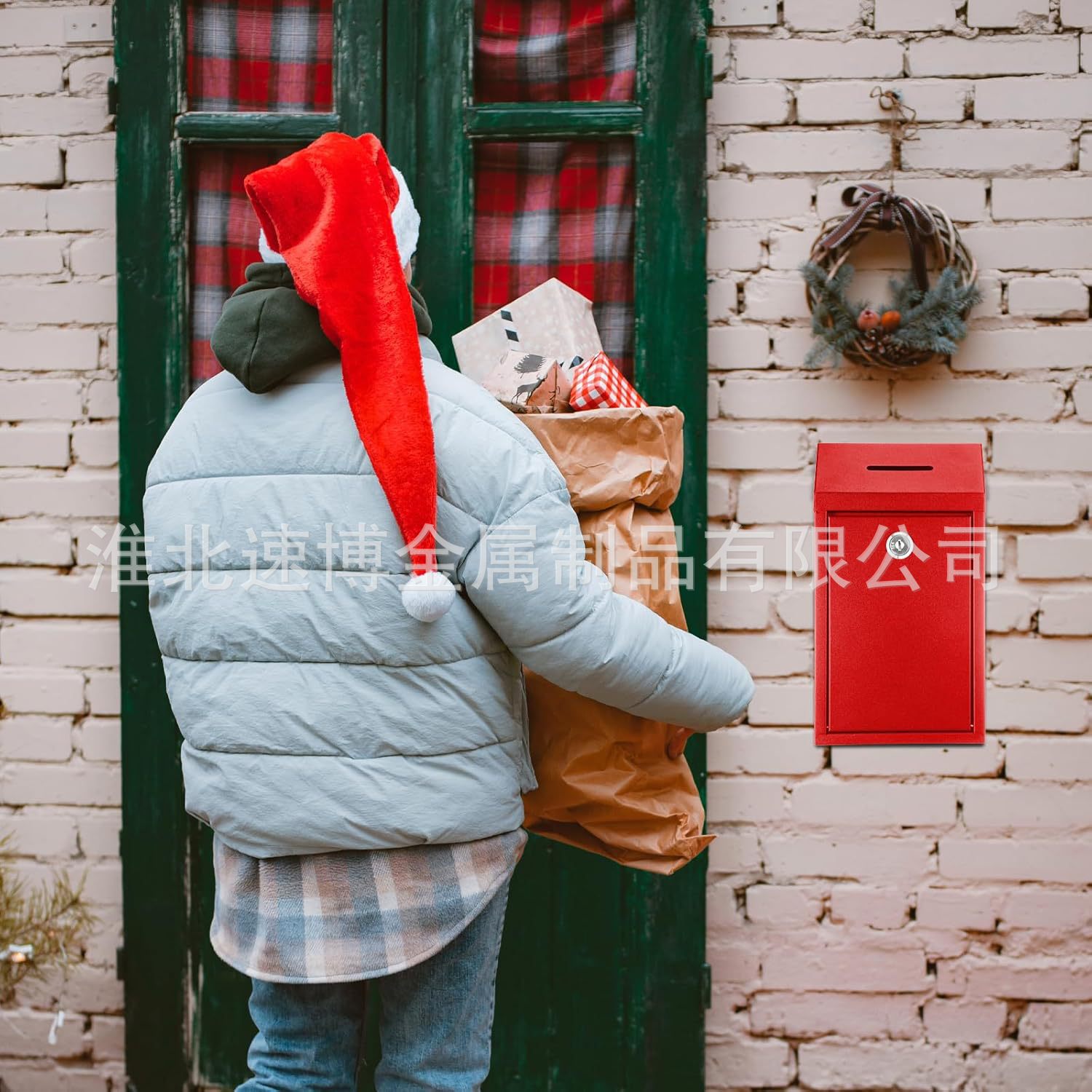 Metal Donation Box Collection Box Safe Suggestion Box with Lock Wall Mounted Mailbox Delivery Voting Box Key Box