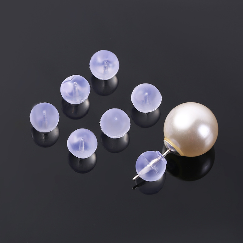 Fashion spherical anti-prick anti-drop ear plug cross-border new silicone earrings anti-drop diy handmade ear accessories