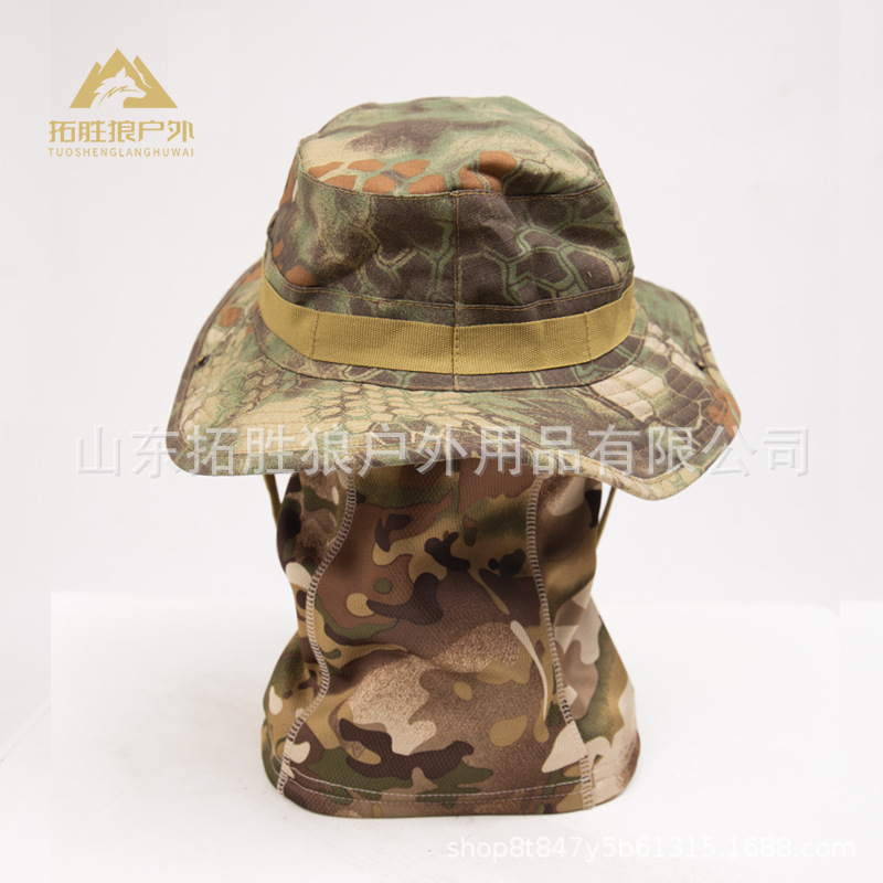 Military-Style Hat, Outdoor Beanie Hat, Integrated Camouflage Hat, Hiking Sunshade, Fishing, Camping, Detachable, in Stock