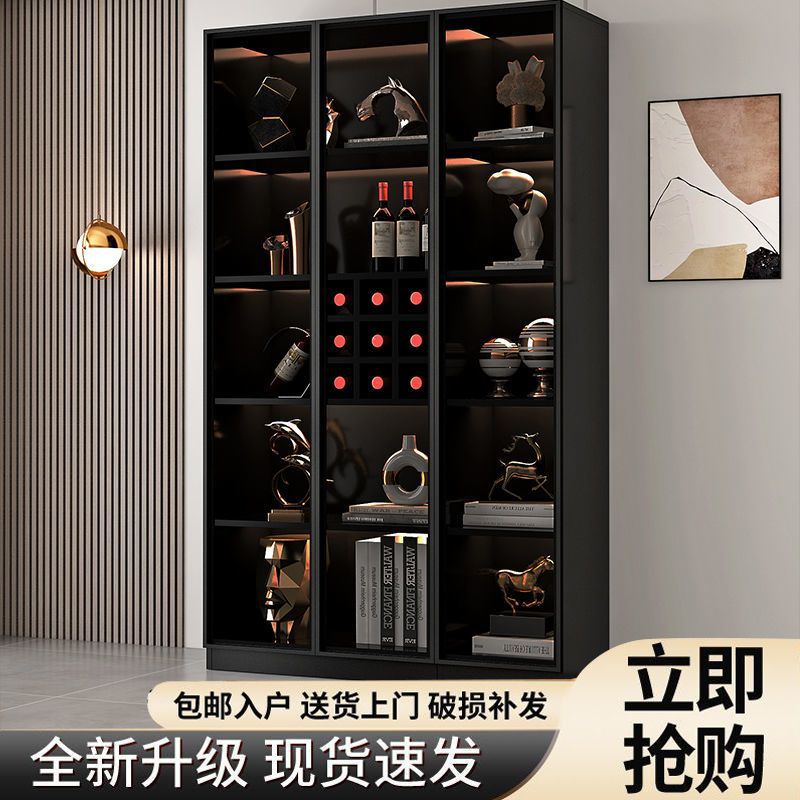 Wine Cabinet Against the Wall Storage Cabinet Living Room Home Glass Door Display Cabinet Wine Cabinet Integrated Dining Room Glass Door Wine Cabinet Factory