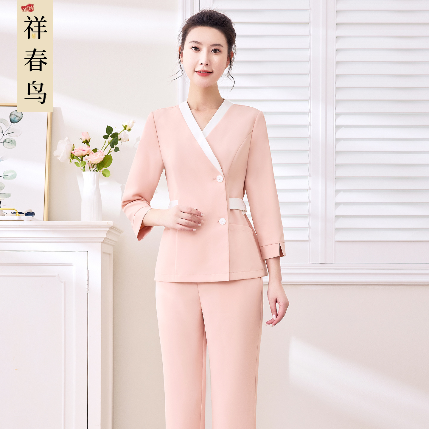 Униформа медсестры Xiangchunniao корейского стиля лёгкая медицинская красота для женщин осень и зима новый костюм для салона красоты