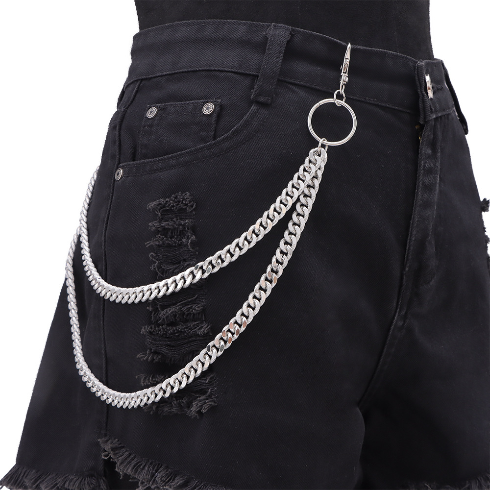 Amazon Hot Jewelry Fashion Double-layer Metal Pants Chain All-match Simple Denim Clothing Accessories Pants Chain