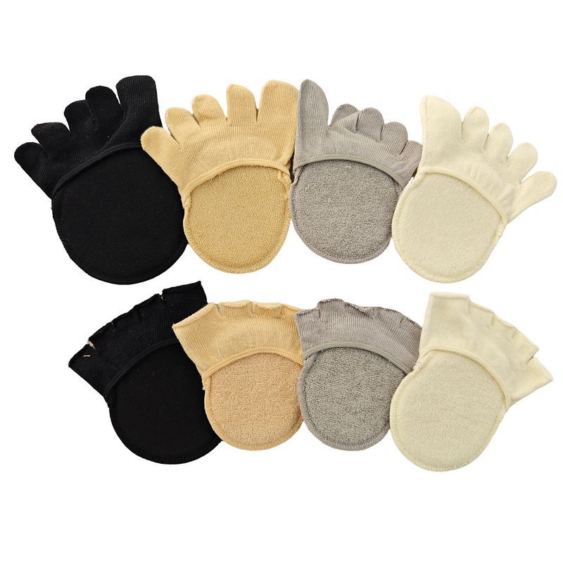 Five-finger socks summer thin half-palm socks towel bottom sponge pad women's invisible forefoot socks split toe high heels socks