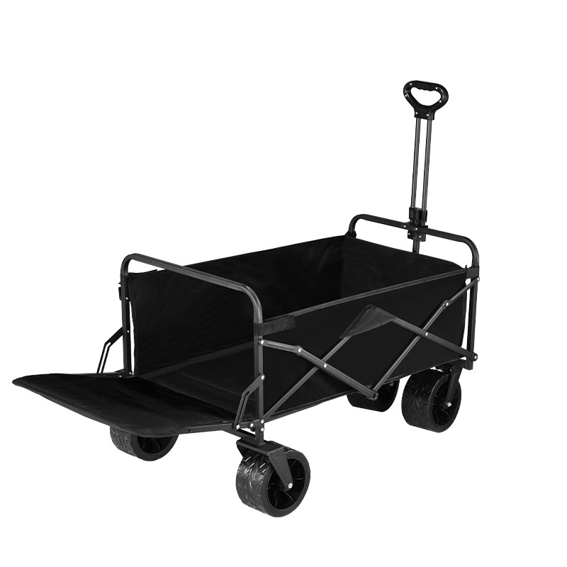 Outdoor Camping Car Camping Car Portable Picnic Trolley Small Trailer Camping Stall Folding Trolley