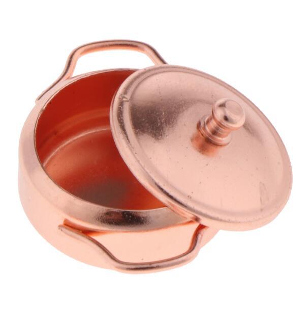 1:12 doll house simulation mini copper pot set of 3 Kitchen restaurant ornaments