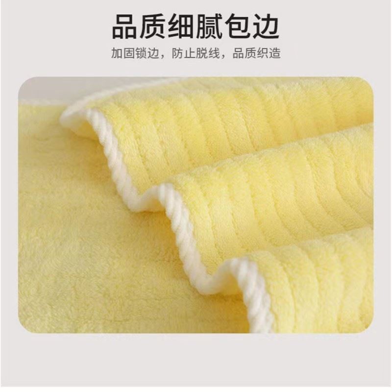 Children's Adult Warm Color Cartoon Soft Water Absorbing Fast Hair Not Easy to Lose Cute Duck Coral Fleece Drawdown Towel