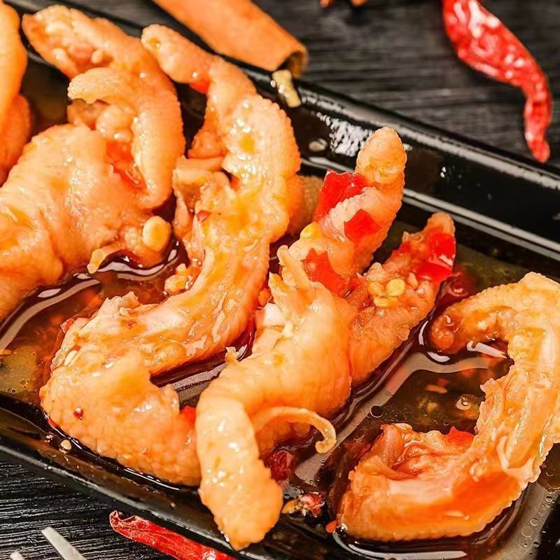 Spicy Lemon Boneless Duck Feet 24G/Bag Ready-To-Eat Cooked Duck Feet Q-Bomb Snacks for Drinking