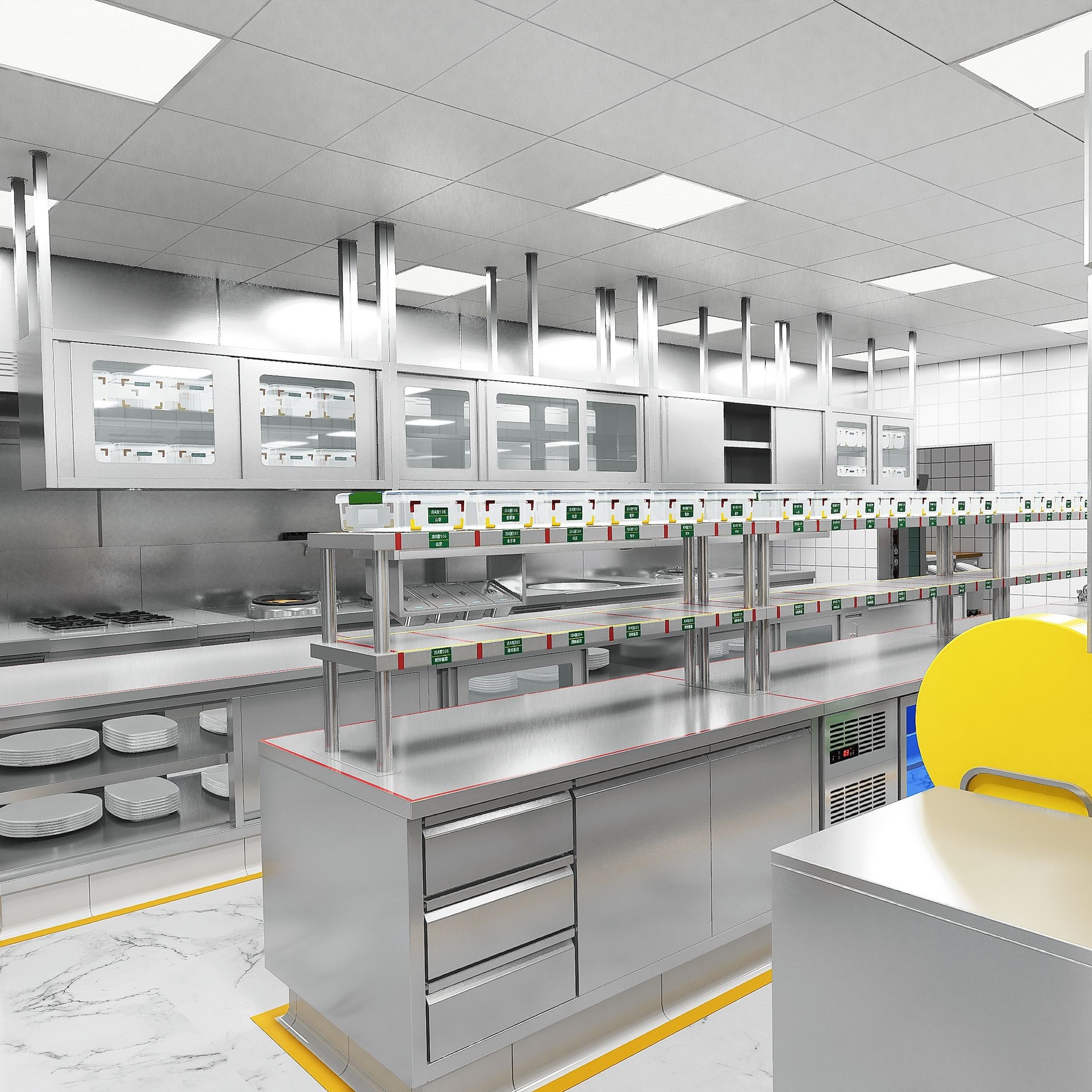 One-Stop Kitchen Engineering Complete Set of Commercial Kitchen Hotel School Private Kitchen Stainless Steel Kitchen Equipment Engineering